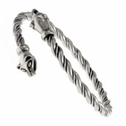 Vikingarmband Met Wezelkoppen, Verzilverd