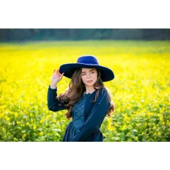 Leonardo Carbone Vilt Hoed, Blauw -Mode Winkel vilt hoed blauw 1