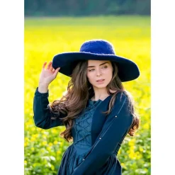 Leonardo Carbone Vilt Hoed, Blauw -Mode Winkel vilt hoed blauw 2