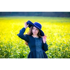 Leonardo Carbone Vilt Hoed, Blauw -Mode Winkel vilt hoed blauw 3