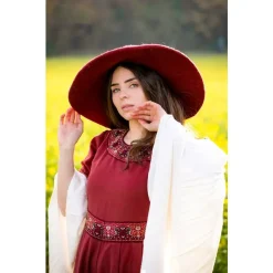 Leonardo Carbone Vilt Hoed, Rood -Mode Winkel vilt hoed rood 1