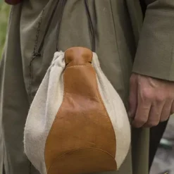 Epic Armoury Wol-leren Buidel, Beige-bruin -Mode Winkel wol leren buidel beige bruin 3