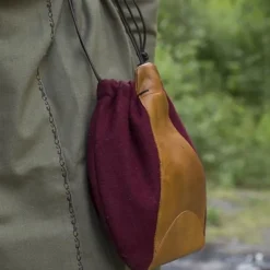 Epic Armoury Wol-leren Buidel, Rood-bruin -Mode Winkel wol leren buidel rood bruin 3