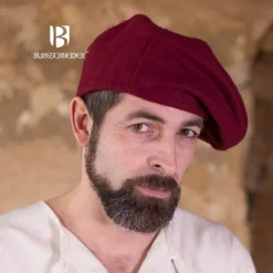 Burgschneider Wollen Baret Harald, Rood -Mode Winkel wollen baret harald rood 2