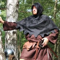 Leonardo Carbone Wollen Kaproen, Zwart